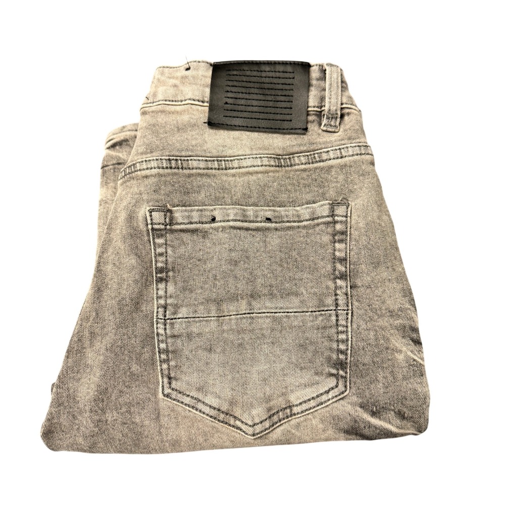 Serenede Fitted Denim Mens 32 (32x33 ACTUAL) Skinny Jeans Gray Stacked Stretch
